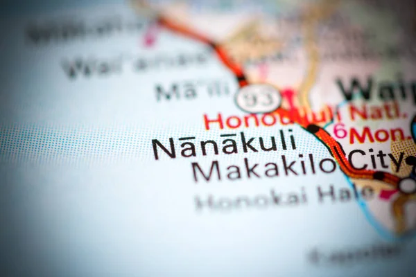 Nanakuli Hawai Eeuu Mapa Geográfico — Foto de Stock