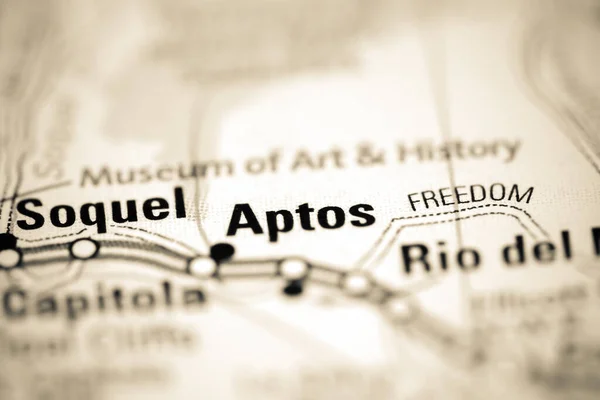 Aptos on a geographical map of USA