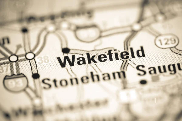 Wakefield Massachusetts Eua Sobre Mapa Geografia — Fotografia de Stock
