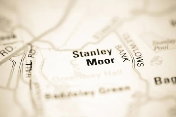 イギリスの地理地図上のスタンレー ムーア — ストック写真