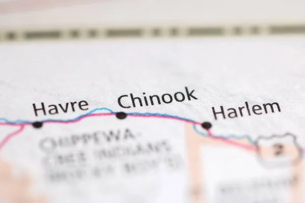 Chinook on a geographical map of USA