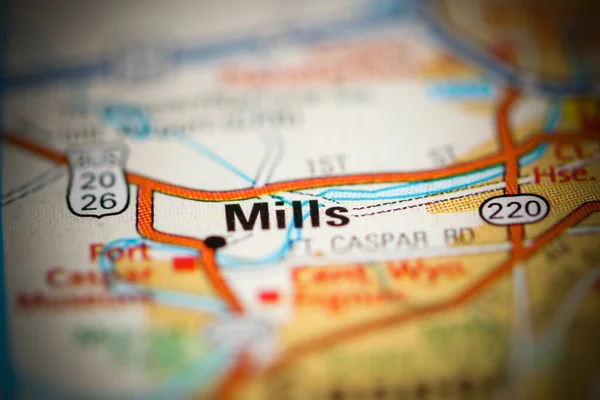 Mills on a map of the United States of America