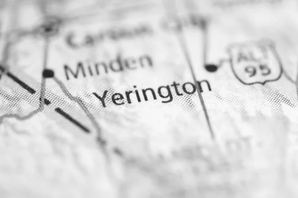 Yerington on a geographical map of USA