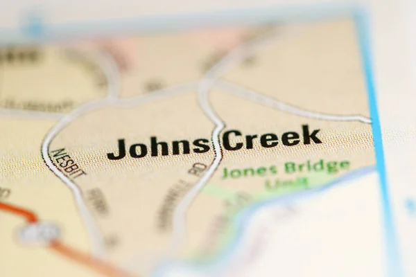 Johns Creek on a map of the United States of America
