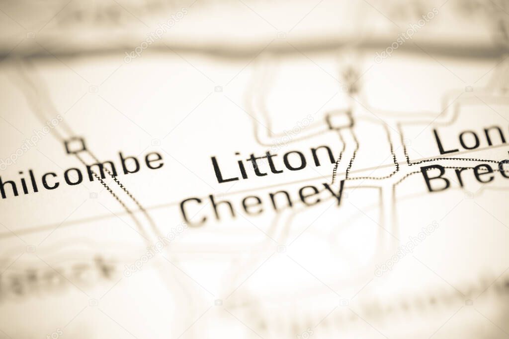 Litton Cheney. United Kingdom on a geography map