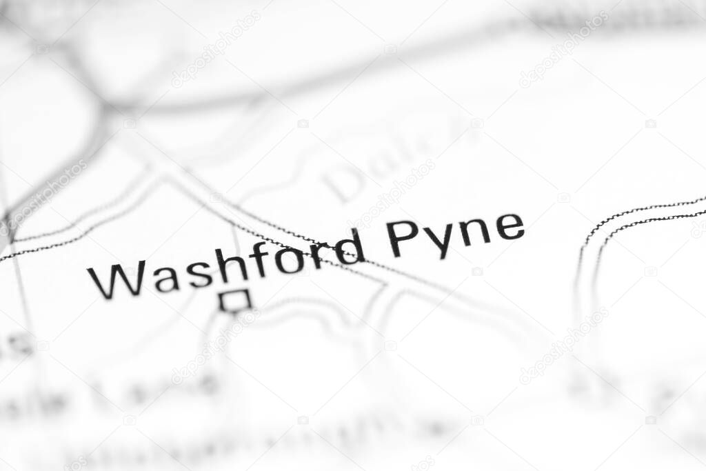 Washford Pyne. United Kingdom on a geography map