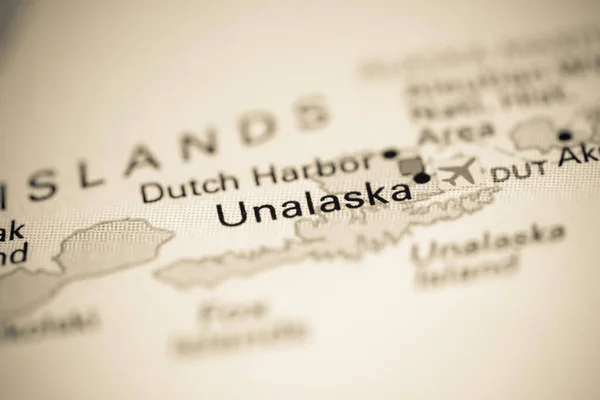 Unalaska Alaska Eeuu Mapa Geográfico — Foto de Stock
