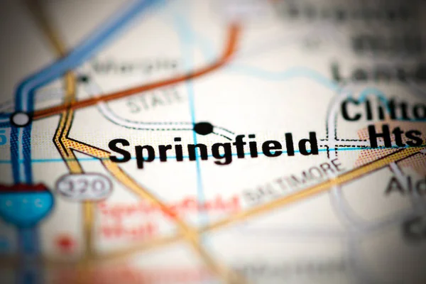 Springfield Mapa Geográfico Estados Unidos — Foto de Stock