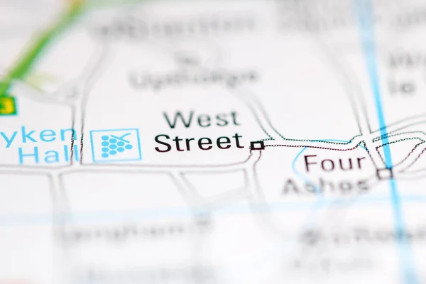 ウエスト ストリート 地理地図上のイギリス — ストック写真