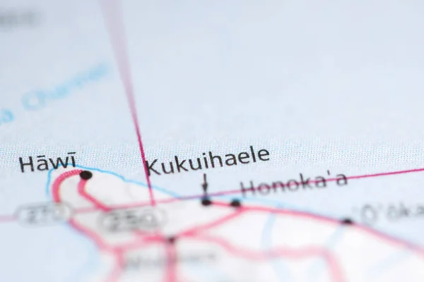Kikuihaele Geographical Map Usa — Stock Photo, Image