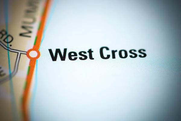 West Cross Γεωγραφικό Χάρτη Του Ηνωμένου Βασιλείου — Φωτογραφία Αρχείου