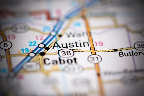 Austin Arkansas Usa Een Aardrijkskundekaart — Stockfoto