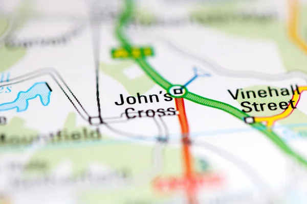 ジョンの十字架 地理地図上のイギリス — ストック写真