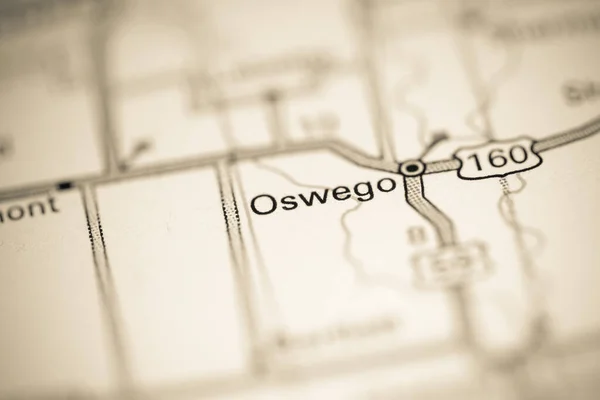 Oswego Kansas Eeuu Mapa Geográfico — Foto de Stock