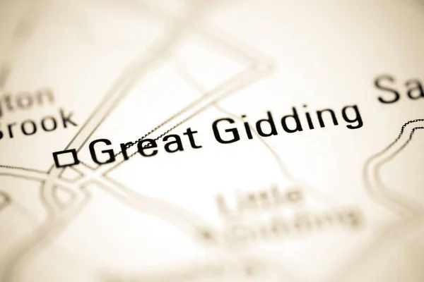 Great Gidding Mapa Geográfico Reino Unido — Fotografia de Stock