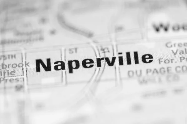 Naperville Auf Einer Karte Der Vereinigten Staaten Von Amerika — Stockfoto