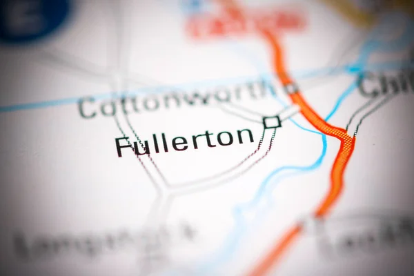 Фуллертон Велика Британія Географічній Карті — стокове фото