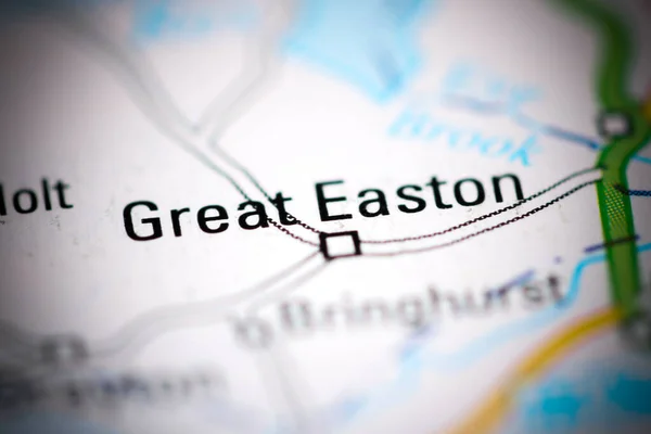 イギリスの地理的地図上のグレート イーストン — ストック写真