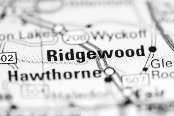 Ridgewood New Jersey Stany Zjednoczone Mapie Geograficznej — Zdjęcie stockowe