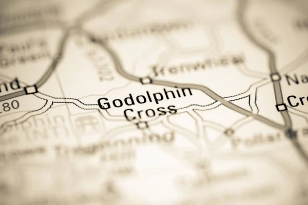 Godolphin Cross Reino Unido Sobre Mapa Geografia — Fotografia de Stock