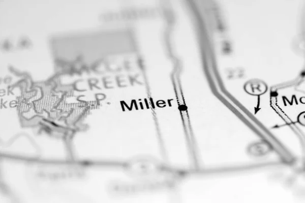 Miller Oklahoma Usa Auf Einer Geografischen Karte — Stockfoto