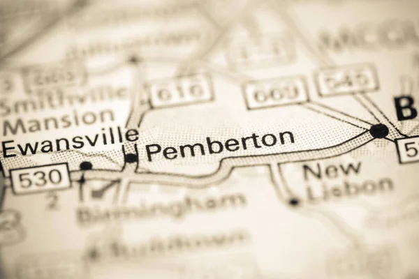 Pemberton Nel New Jersey Stati Uniti Una Mappa Geografica — Foto Stock