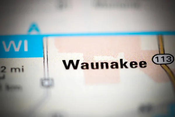 Waunakee Mapa Geográfico Dos Eua — Fotografia de Stock
