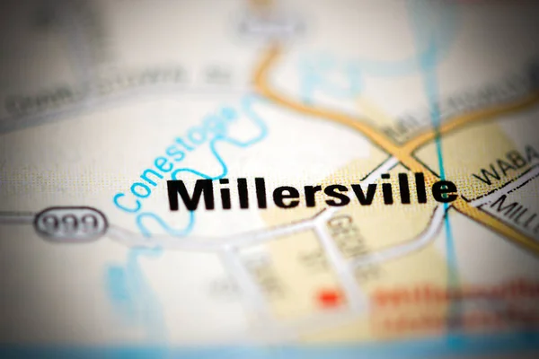 Міллерсвілл Географічній Карті Сша — стокове фото