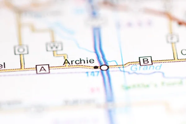 Archie Missouri Usa Auf Einer Geografischen Karte — Stockfoto