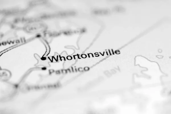 Whortonsville. North Carolina. USA on a geography map