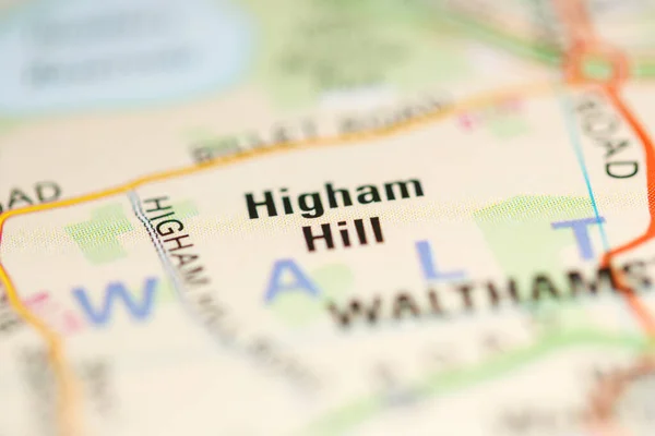 イギリスの地図上のハイハムヒル — ストック写真