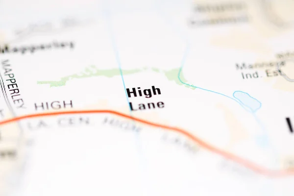 High Lane Geografisk Karta Över Storbritannien — Stockfoto