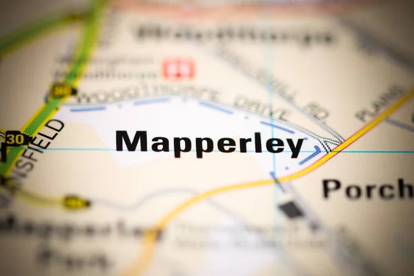 Mapperley Mapa Geográfico Reino Unido — Fotografia de Stock