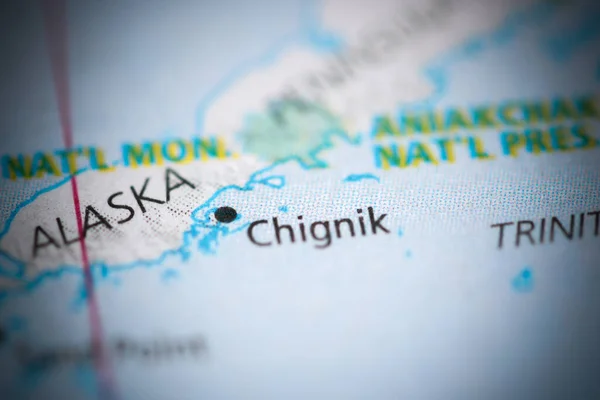 Chignik Mapa Geográfico Dos Eua — Fotografia de Stock