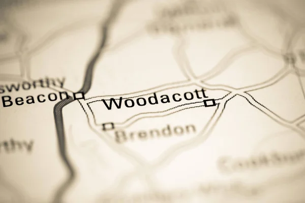 Woodacott Reino Unido Sobre Mapa Geografia — Fotografia de Stock