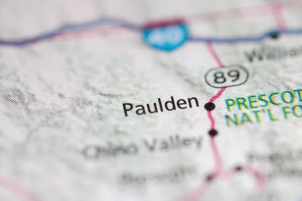 Paulden Mapa Geográfico Dos Eua — Fotografia de Stock