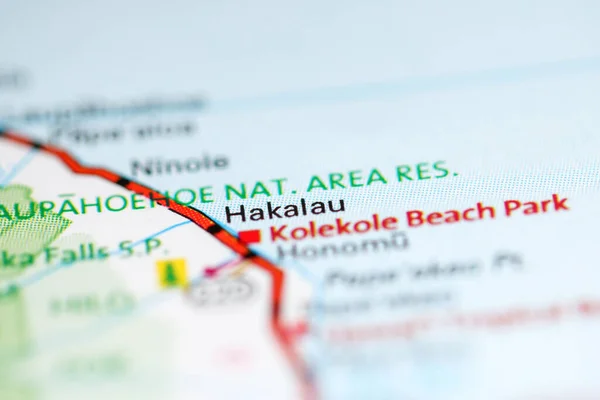 Hakalau. Hawaii. USA on a geography map
