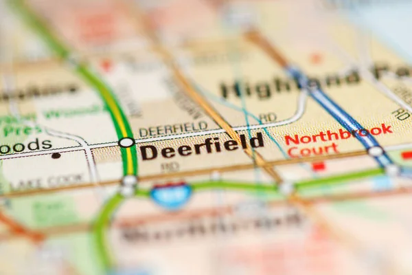 Deerfield on a map of the United States of America