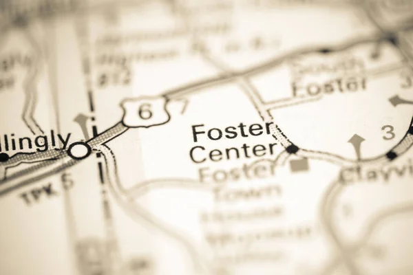 Centrum Foster Wyspa Rhode Stany Zjednoczone Mapie Geograficznej — Zdjęcie stockowe