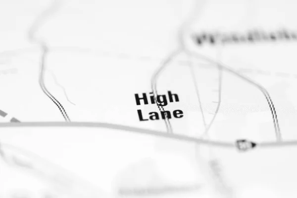 High Lane Auf Einer Geografischen Landkarte Von Großbritannien — Stockfoto