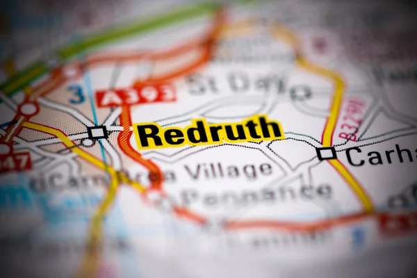 Redruth. United Kingdom on a geography map