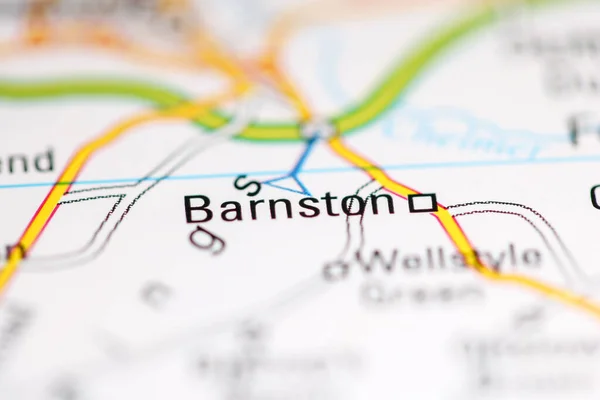 Jestem Barnston Zjednoczone Królestwo Mapie Geograficznej — Zdjęcie stockowe