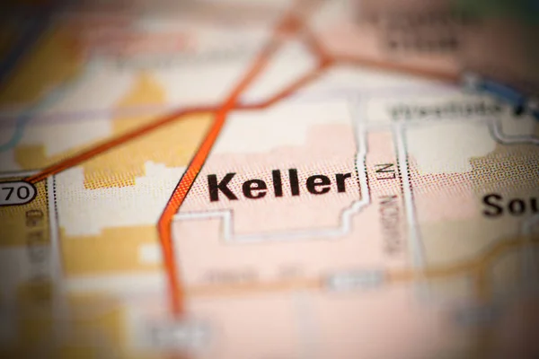 美利坚合众国地图上的凯勒 — 图库照片