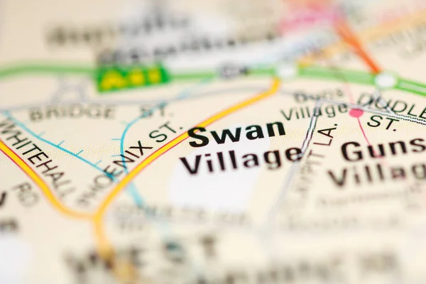 Swan Village on a map of the United Kingdom