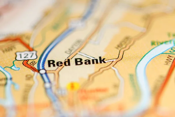 Red Bank on a map of the United States of America