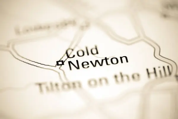 Cold Newton Sobre Mapa Geográfico Reino Unido — Fotografia de Stock