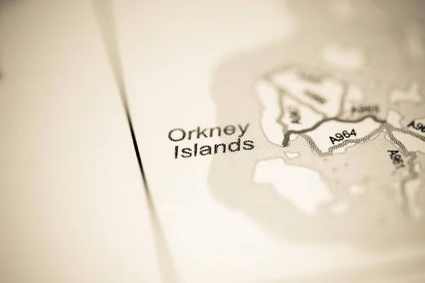 Оркнейские Острова Великобритания Географической Карте — стоковое фото