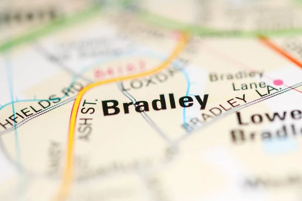 Bradley Sobre Mapa Reino Unido — Fotografia de Stock