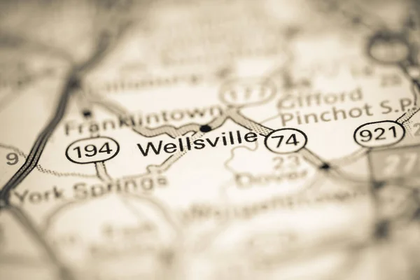 Wellsville Pennsylvania Eeuu Mapa Geográfico —  Fotos de Stock