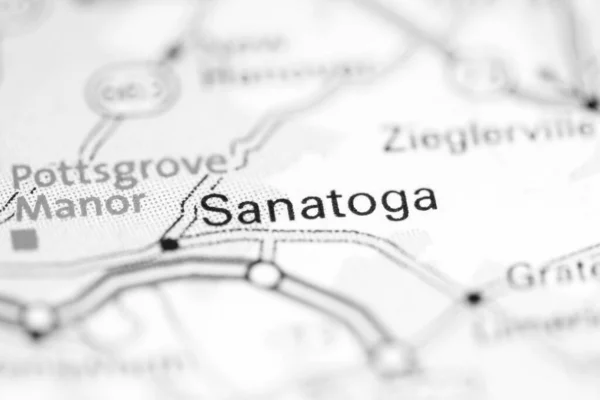 萨纳托加宾夕法尼亚地图上的美国 — 图库照片